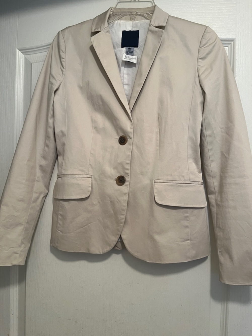 J. Crew Light Cream Tailored Two-Button Blazer